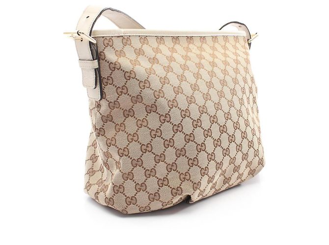 Borsa a Spalla Gucci GG Canvas Bianco Beige - vista 2