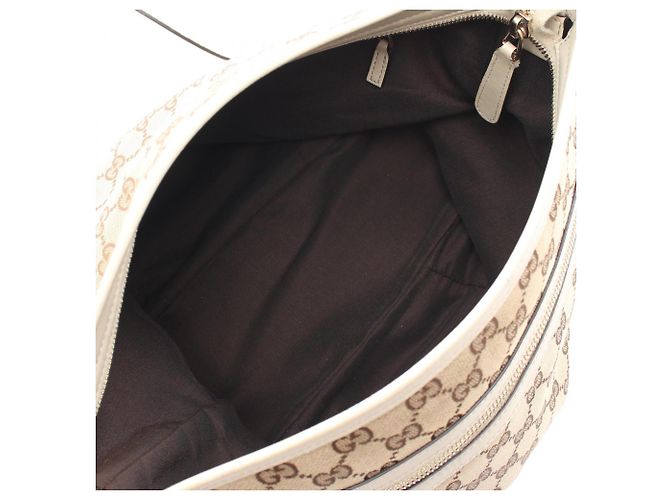 Borsa a Spalla Gucci GG Canvas Bianco Beige - vista 3