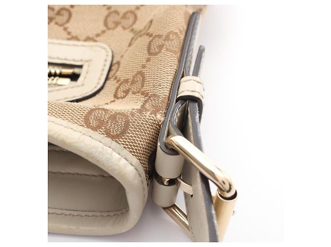 Borsa a Spalla Gucci GG Canvas Bianco Beige - vista 5