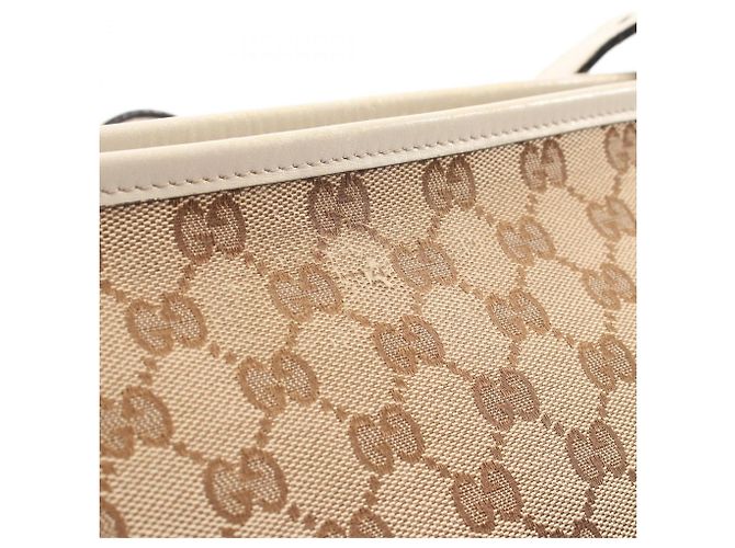 Borsa a Spalla Gucci GG Canvas Bianco Beige - vista 8