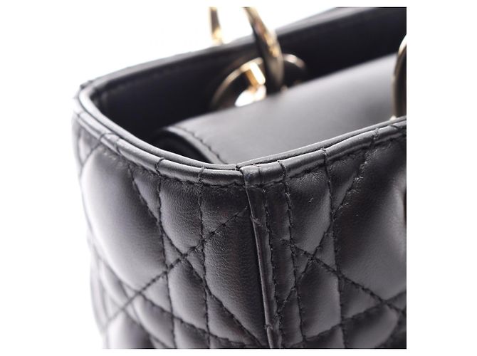 Christian Dior LADY DIOR Borsa Cannage Media Nero - vista 5