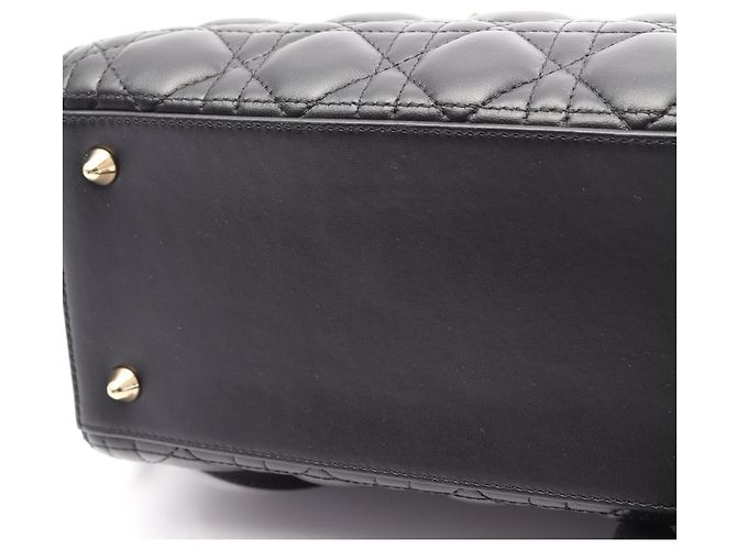 Christian Dior LADY DIOR Borsa Cannage Media Nero - vista 6