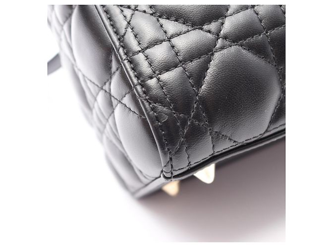 Christian Dior LADY DIOR Borsa Cannage Media Nero - vista 7
