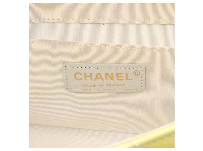 Borsa a tracolla Chanel V-Stitch in vernice giallo - vista 4