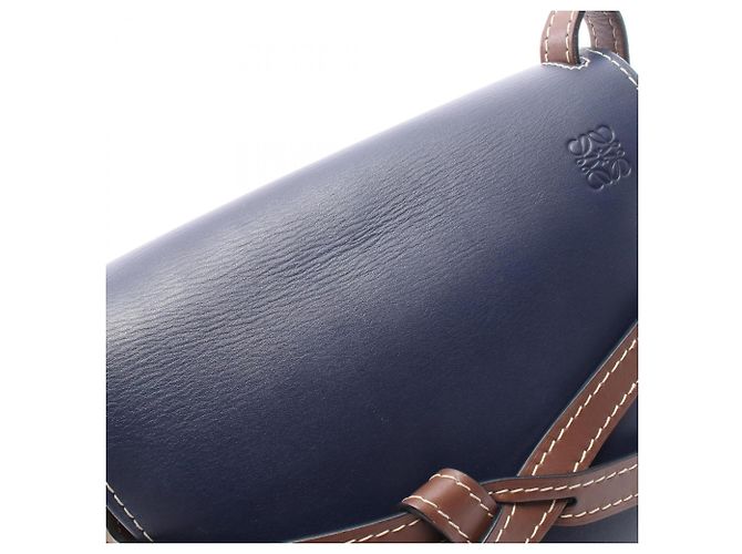 Borsa a tracolla piccola Loewe Gate Bag Marrone Beige Blu navy - vista 7
