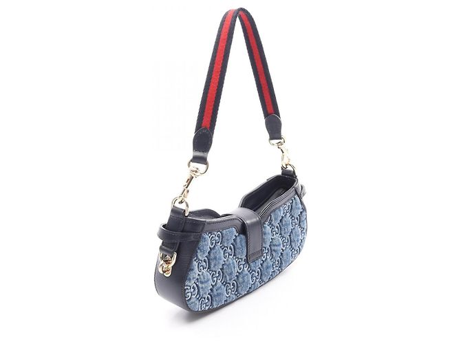 Borsa Gucci Moonside GG Denim Blu Blu navy - vista 2