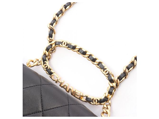 Borsa Chanel Mini Matelassé in agnello nero - vista 10