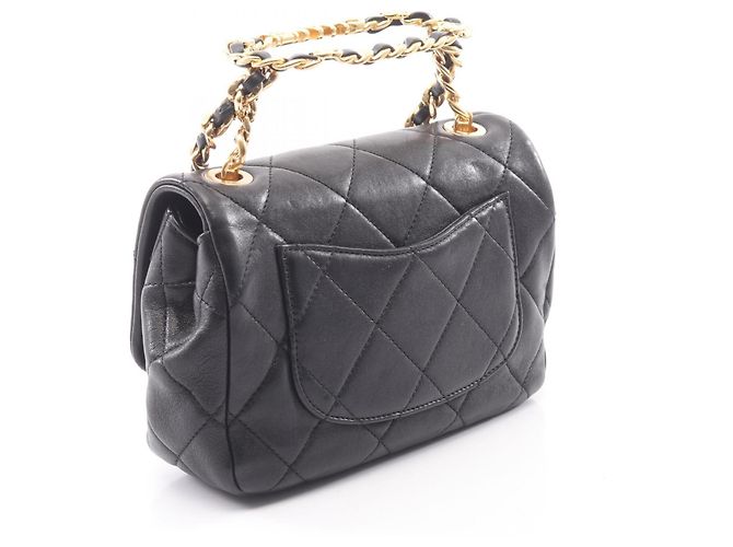 Borsa Chanel Mini Matelassé in agnello nero - vista 2