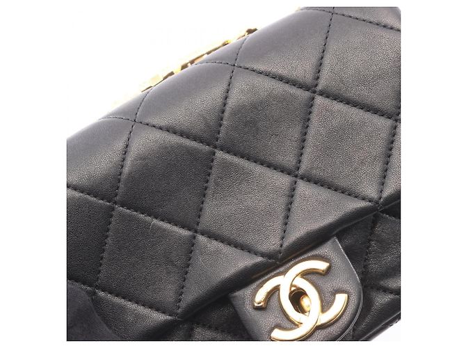 Borsa Chanel Mini Matelassé in agnello nero - vista 9