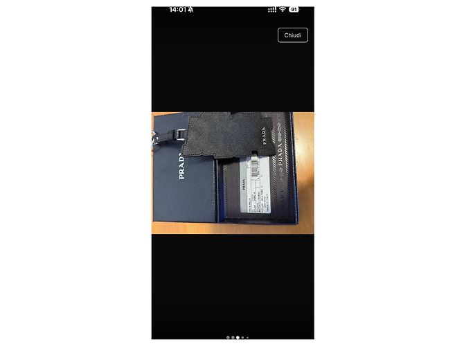 Prada Lettering Leder-Schlüsselanhänger Schwarz Mehrfarben - Ansicht 2