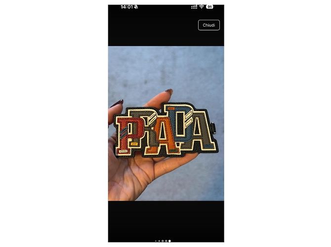 Prada Lettering Leder-Schlüsselanhänger Schwarz Mehrfarben - Ansicht 5