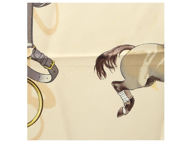 Hermès Hermes Carre 90 JUMPING Sciarpa Foulard Marrone Multicolore Beige - vista 7