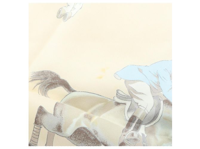 Hermès Hermes Carre 90 JUMPING Sciarpa Foulard Marrone Multicolore Beige - vista 8