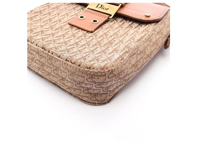 Christian Dior Dior Street Chic Trotter Borsa a Spalla Marrone Beige - vista 5