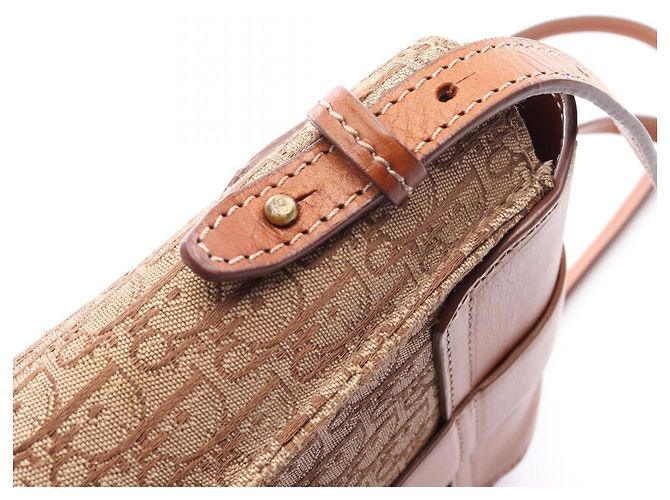 Christian Dior Dior Street Chic Trotter Borsa a Spalla Marrone Beige - vista 8