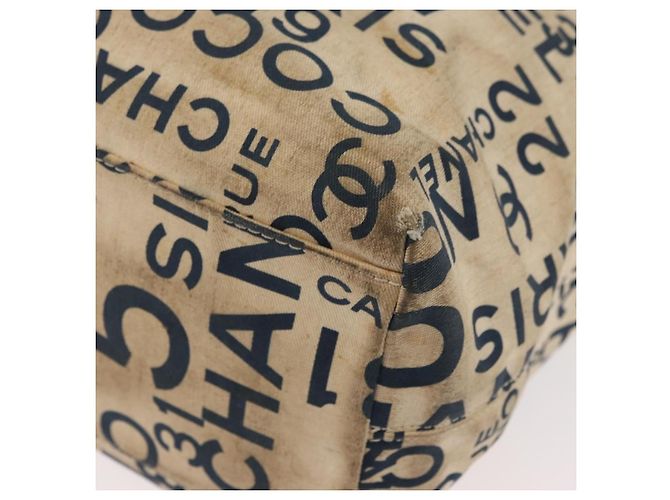 Sac cabas CHANEL By Sea Line en toile blanc argent CC Auth 179915 Argenté - vue 14