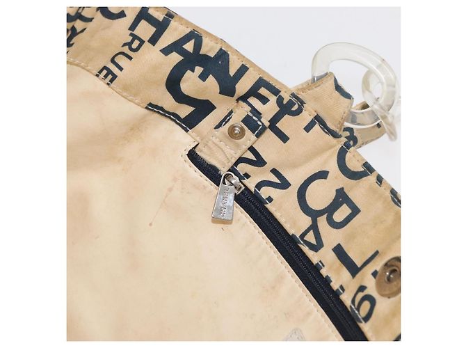 Sac cabas CHANEL By Sea Line en toile blanc argent CC Auth 179915 Argenté - vue 21