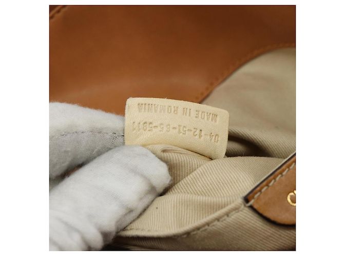 Chloé Borsa Tote Chloe in pelle beige oro Auth bs35139 D'oro - vista 12