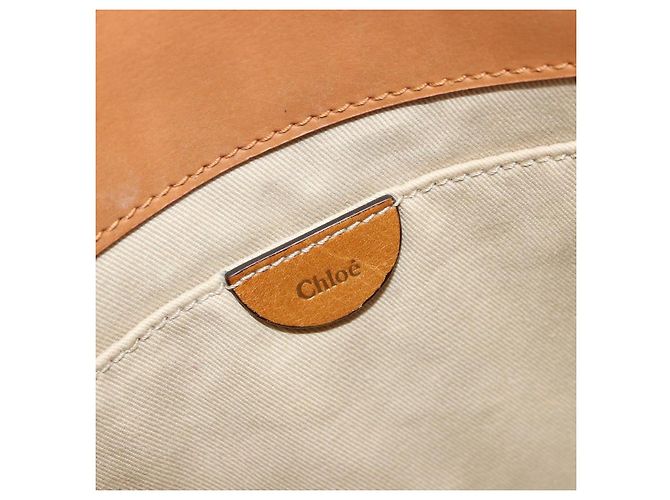 Chloé Borsa Tote Chloe in pelle beige oro Auth bs35139 D'oro - vista 17