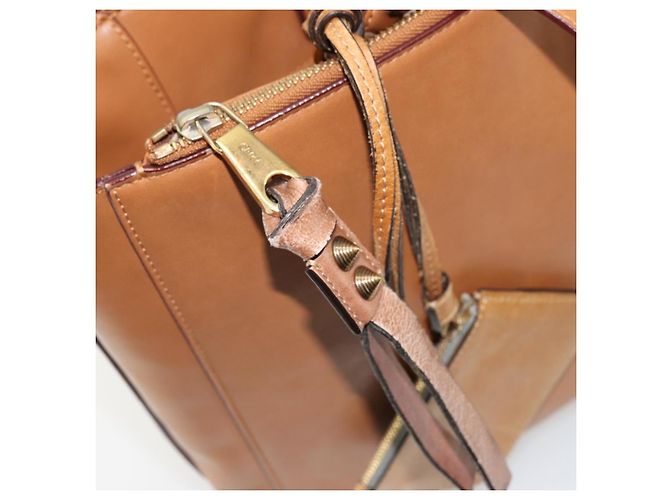 Chloé Borsa Tote Chloe in pelle beige oro Auth bs35139 D'oro - vista 21