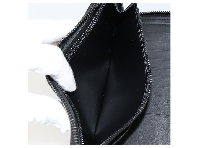 LOUIS VUITTON Monogram Empreinte Zippy Wallet Black M61864 LV Auth 140525 Nero - vista 11