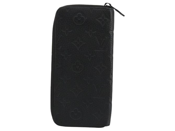 LOUIS VUITTON Monogram Empreinte Zippy Wallet Black M61864 LV Auth 140525 Nero - vista 2