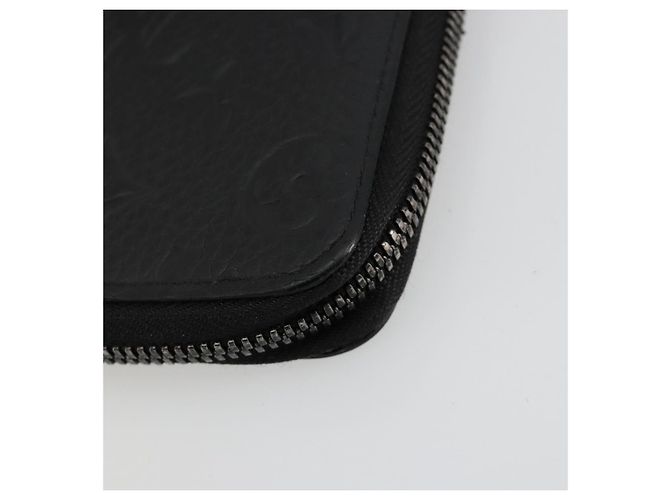 LOUIS VUITTON Monogram Empreinte Zippy Wallet Black M61864 LV Auth 140525 Nero - vista 7