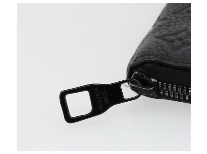 LOUIS VUITTON Monogram Empreinte Zippy Wallet Black M61864 LV Auth 140525 Nero - vista 8
