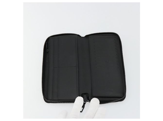 LOUIS VUITTON Monogram Empreinte Zippy Wallet Black M61864 LV Auth 140525 Nero - vista 9