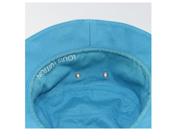 LOUIS VUITTON Monogram Denim Bucket Hat Hellblau Weiß M76212 Auth 181233A - Ansicht 10