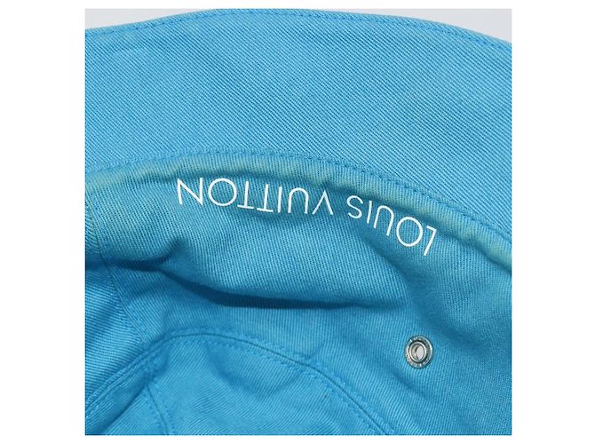 LOUIS VUITTON Monogram Denim Bucket Hat Hellblau Weiß M76212 Auth 181233A - Ansicht 12