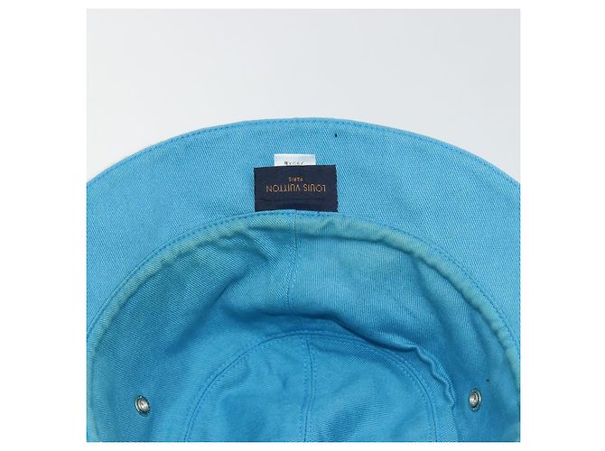 LOUIS VUITTON Monogram Denim Bucket Hat Hellblau Weiß M76212 Auth 181233A - Ansicht 13