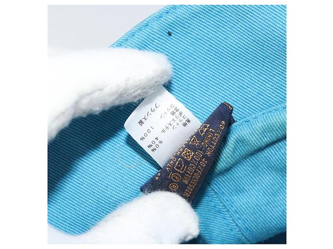 LOUIS VUITTON Monogram Denim Bucket Hat Hellblau Weiß M76212 Auth 181233A - Ansicht 14