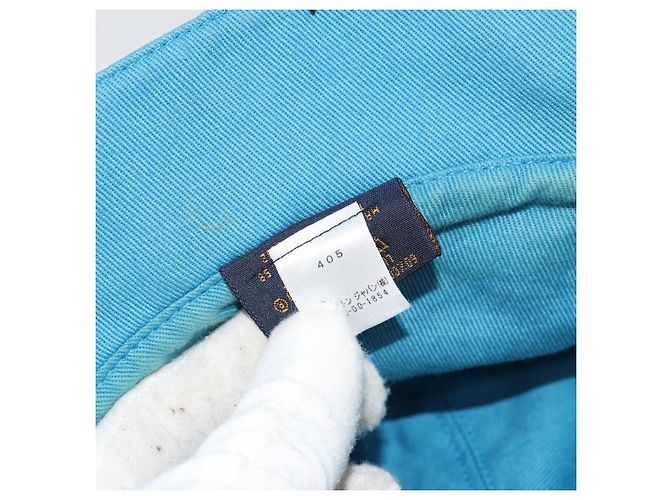 LOUIS VUITTON Monogram Denim Bucket Hat Hellblau Weiß M76212 Auth 181233A - Ansicht 15