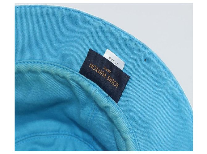 LOUIS VUITTON Monogram Denim Bucket Hat Hellblau Weiß M76212 Auth 181233A - Ansicht 8