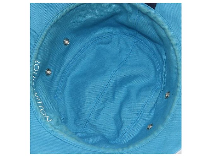 LOUIS VUITTON Monogram Denim Bucket Hat Hellblau Weiß M76212 Auth 181233A - Ansicht 9