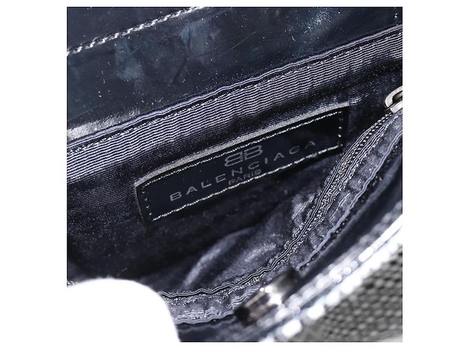 BALENCIAGA Handtasche Canvas Grau Silber Auth BA12932 Braun - Ansicht 18