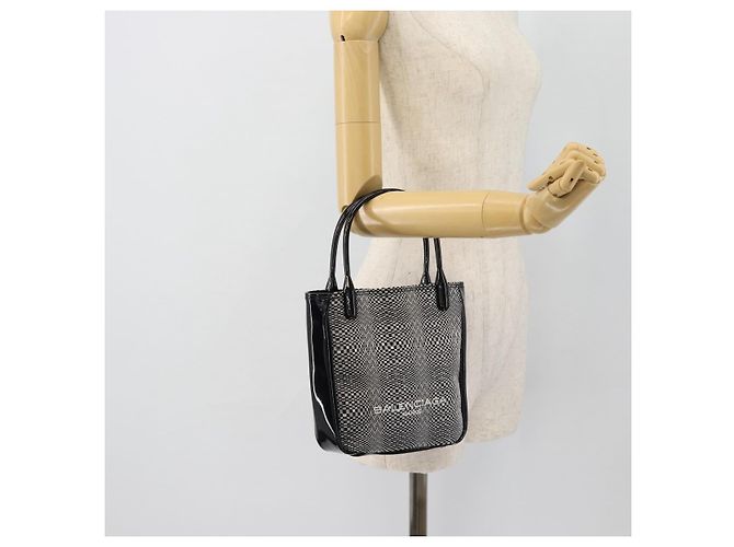 BALENCIAGA Handtasche Canvas Grau Silber Auth BA12932 Braun - Ansicht 23