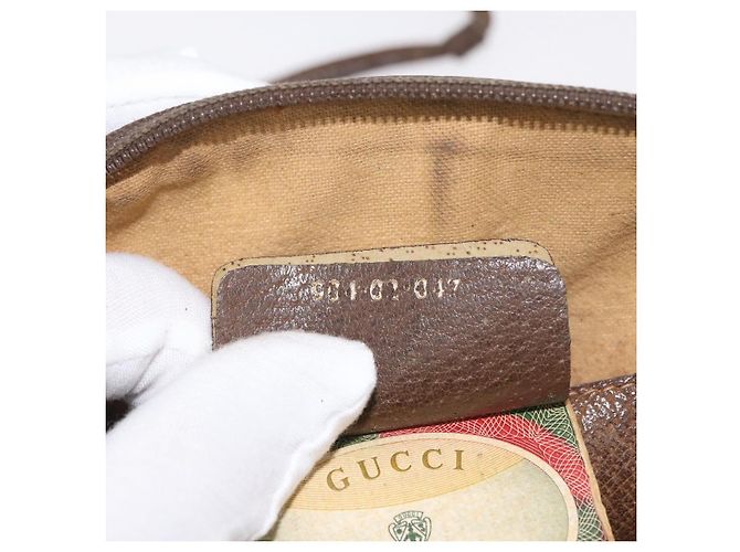 Borsa Sherry Line GG Supreme Web di GUCCI in PVC beige e oro 904 02 047 Auth 180234 D'oro - vista 12