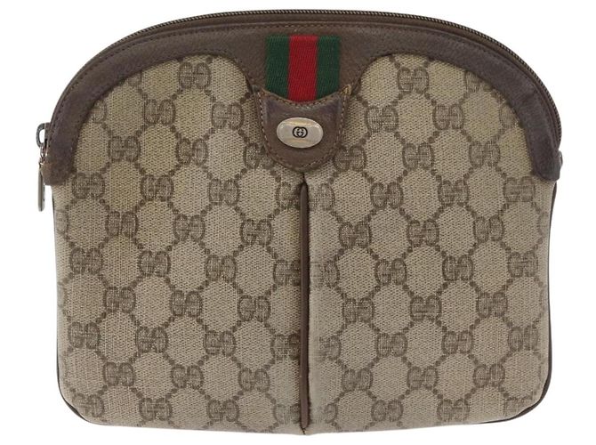 Borsa Sherry Line GG Supreme Web di GUCCI in PVC beige e oro 904 02 047 Auth 180234 D'oro - vista 13