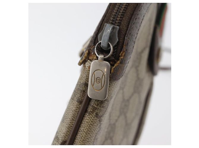 Borsa Sherry Line GG Supreme Web di GUCCI in PVC beige e oro 904 02 047 Auth 180234 D'oro - vista 19