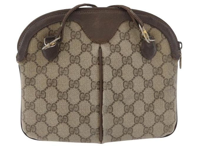Borsa Sherry Line GG Supreme Web di GUCCI in PVC beige e oro 904 02 047 Auth 180234 D'oro - vista 2