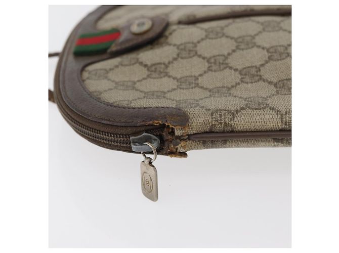 Borsa Sherry Line GG Supreme Web di GUCCI in PVC beige e oro 904 02 047 Auth 180234 D'oro - vista 6