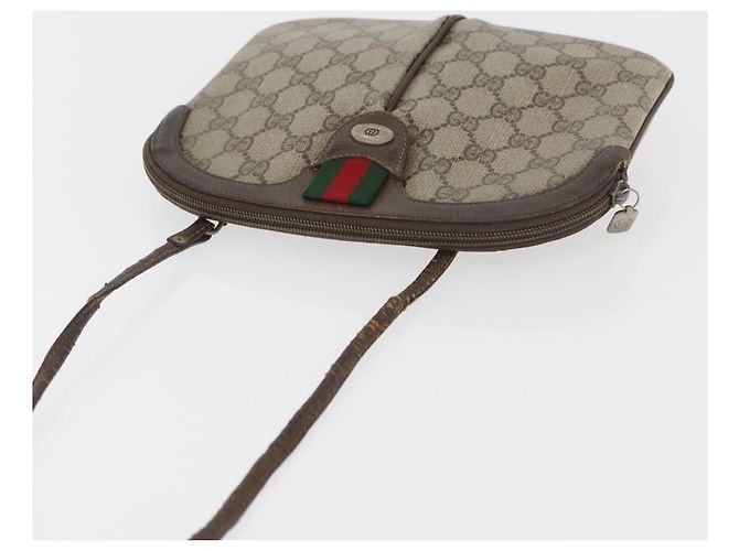 Borsa Sherry Line GG Supreme Web di GUCCI in PVC beige e oro 904 02 047 Auth 180234 D'oro - vista 8