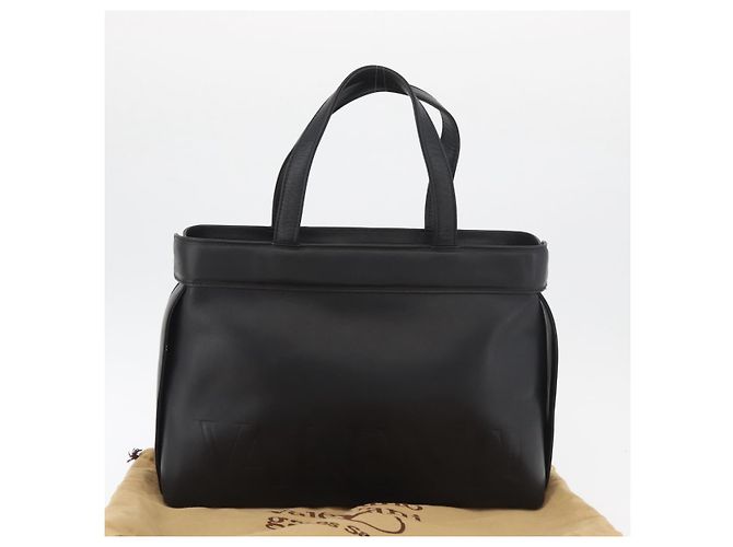 Borsa a mano VALENTINO in pelle nera e oro Auth BA12733A Nero D'oro - vista 12