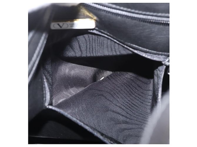 Borsa a mano VALENTINO in pelle nera e oro Auth BA12733A Nero D'oro - vista 21