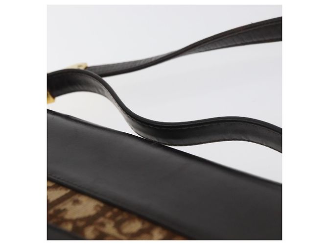 Borsa Christian Dior in pelle di vitello 2way Marrone scuro Oro Auth 180355 D'oro - vista 14