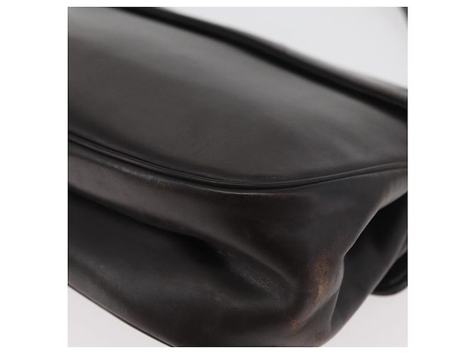 Borsa Christian Dior in pelle di vitello 2way Marrone scuro Oro Auth 180355 D'oro - vista 18