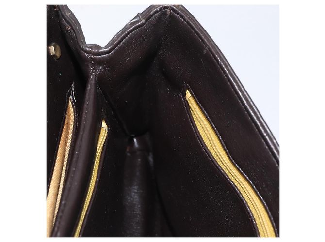 Borsa Christian Dior in pelle di vitello 2way Marrone scuro Oro Auth 180355 D'oro - vista 20