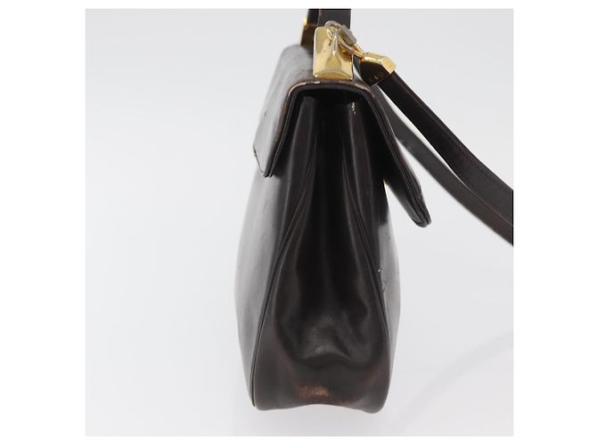 Borsa Christian Dior in pelle di vitello 2way Marrone scuro Oro Auth 180355 D'oro - vista 4